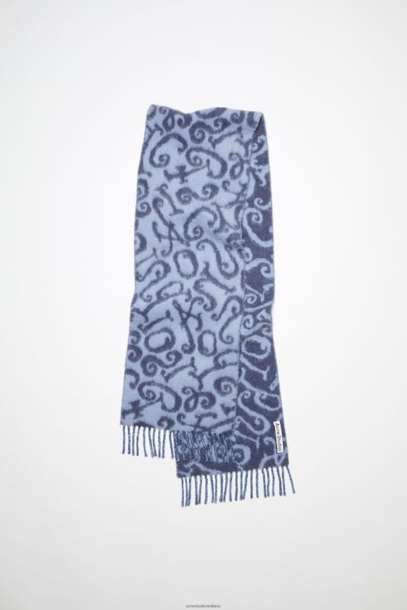 Acne Studios sciarpa jacquard monogramma Accessori blu/lilla 0N8X559