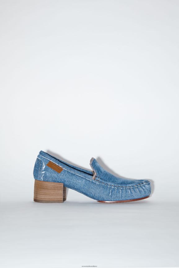 Acne Studios mocassini in denim con tacco calzature blu 0N8X537