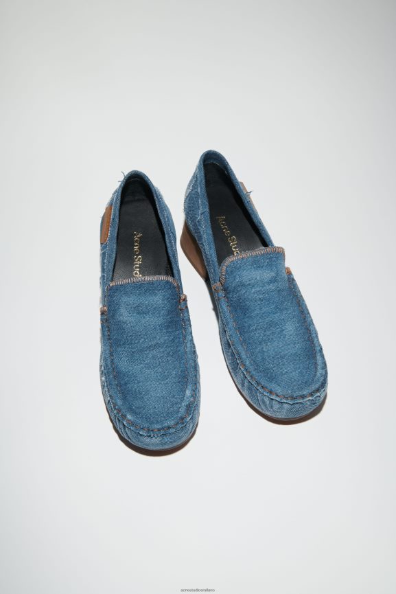 Acne Studios mocassini in denim con tacco calzature blu 0N8X537