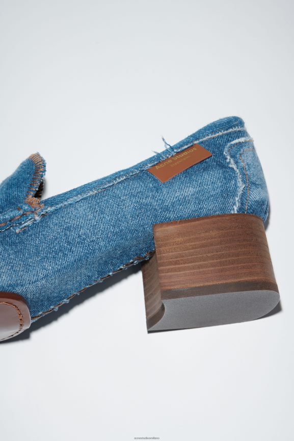 Acne Studios mocassini in denim con tacco calzature blu 0N8X537