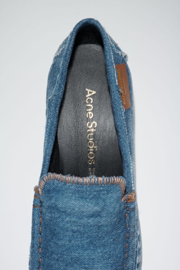 Acne Studios mocassini in denim con tacco calzature blu 0N8X537