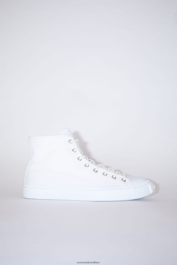 Acne Studios scarpe da ginnastica alte calzature bianco ottico 0N8X1227