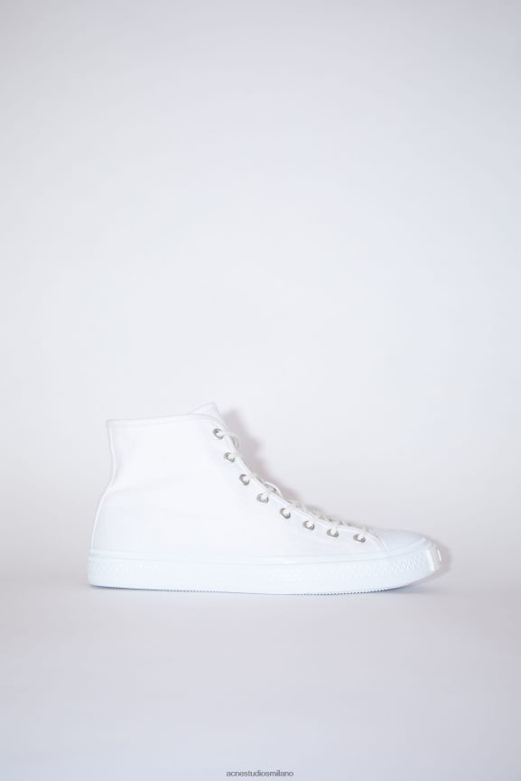 Acne Studios scarpe da ginnastica alte calzature bianco ottico 0N8X878