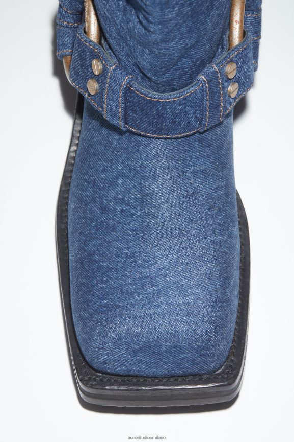 Acne Studios stivali con fibbia in denim calzature blu 0N8X534