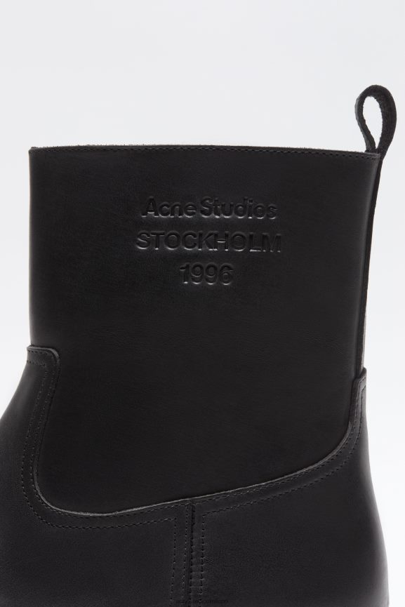 Acne Studios stivali in pelle cerata calzature nero 0N8X1215