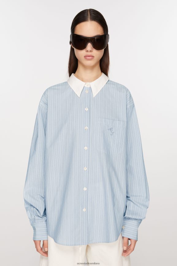 Acne Studios camicia a righe abbigliamento blu bianco 0N8X170