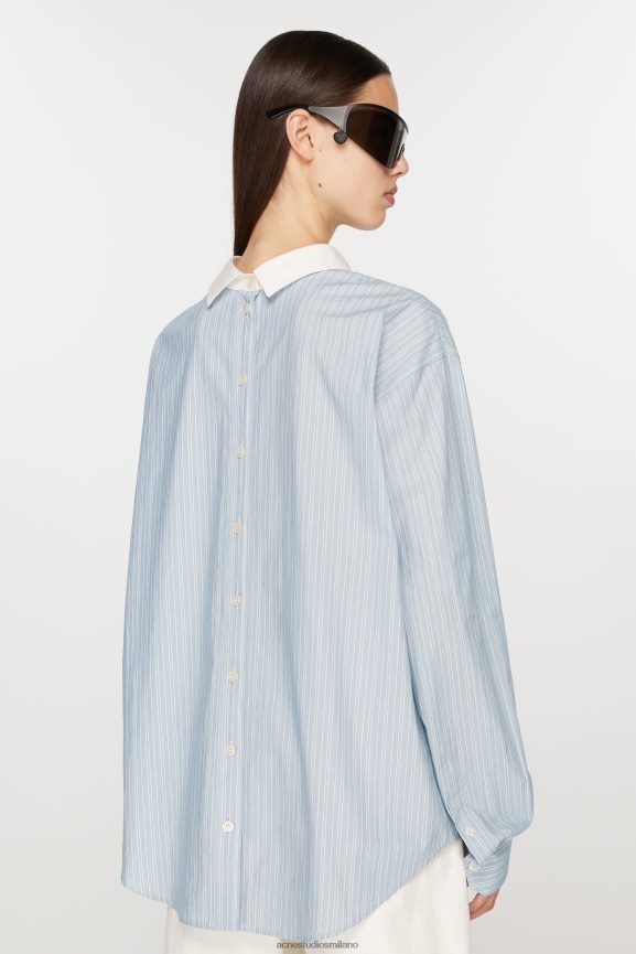 Acne Studios camicia a righe abbigliamento blu bianco 0N8X170