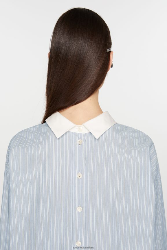 Acne Studios camicia a righe abbigliamento blu bianco 0N8X170