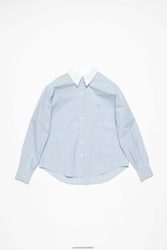 Acne Studios camicia a righe abbigliamento blu bianco 0N8X170