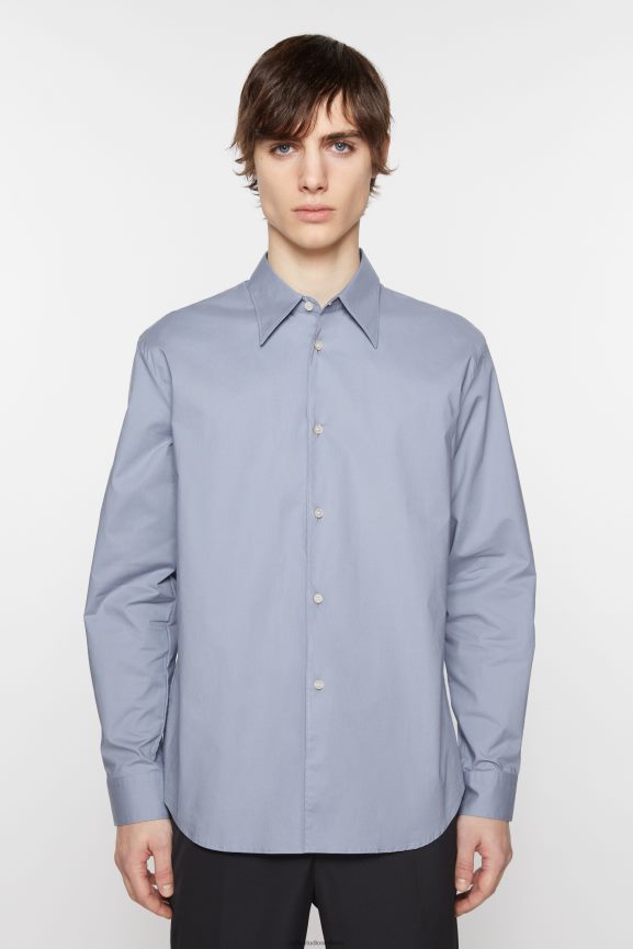 Acne Studios camicia abbottonata abbigliamento blu polveroso 0N8X986