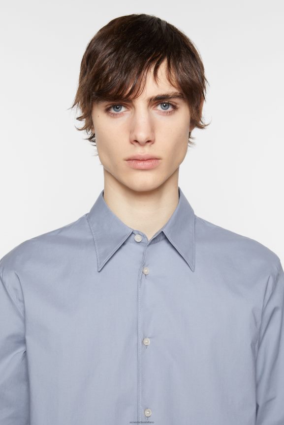 Acne Studios camicia abbottonata abbigliamento blu polveroso 0N8X986