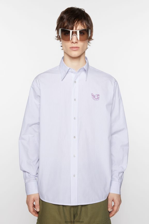 Acne Studios camicia abbottonata abbigliamento lilla/bianco 0N8X1117