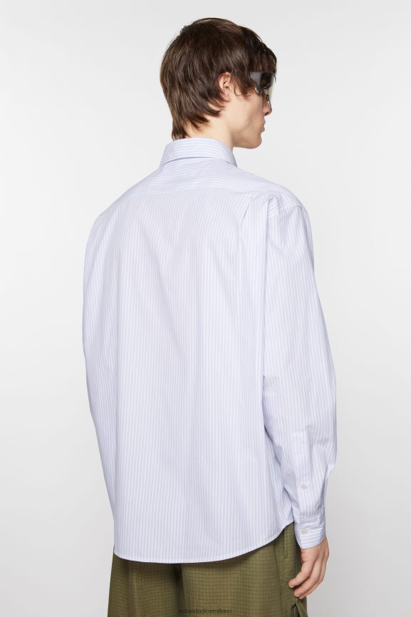 Acne Studios camicia abbottonata abbigliamento lilla/bianco 0N8X1117