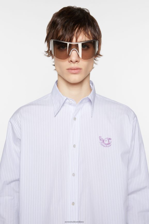 Acne Studios camicia abbottonata abbigliamento lilla/bianco 0N8X1117