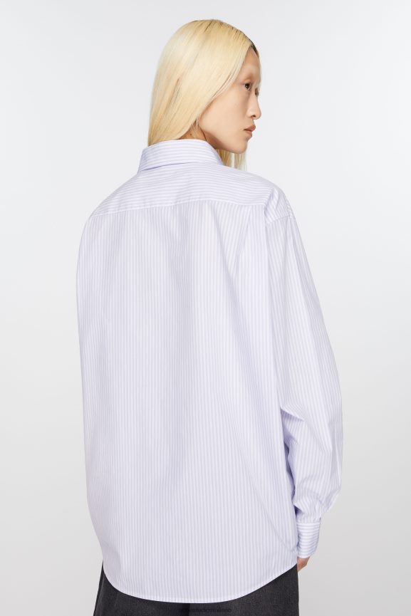 Acne Studios camicia abbottonata abbigliamento lilla/bianco 0N8X376