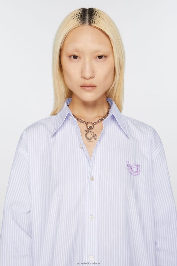 Acne Studios camicia abbottonata abbigliamento lilla/bianco 0N8X376