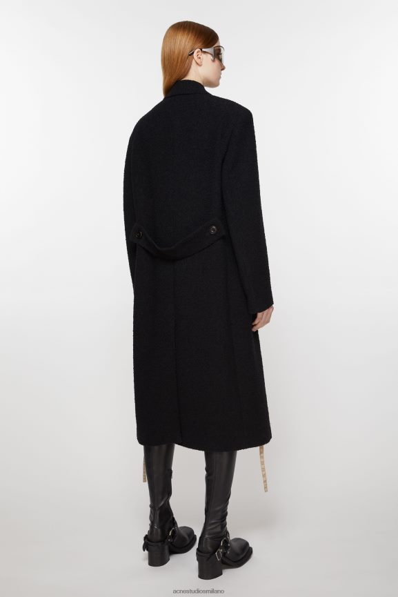 Acne Studios cappotto in lana doppiopetto abbigliamento nero 0N8X1