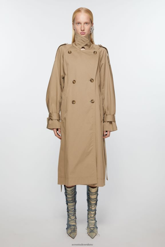 Acne Studios trench doppiopetto abbigliamento beige freddo 0N8X5