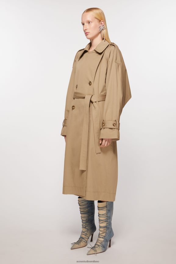 Acne Studios trench doppiopetto abbigliamento beige freddo 0N8X5