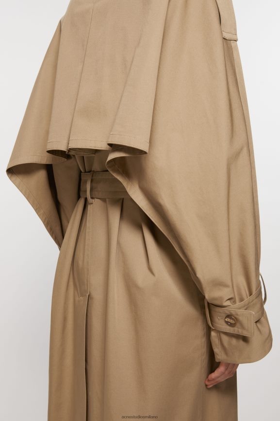 Acne Studios trench doppiopetto abbigliamento beige freddo 0N8X5