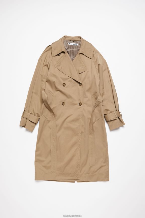 Acne Studios trench doppiopetto abbigliamento beige freddo 0N8X5