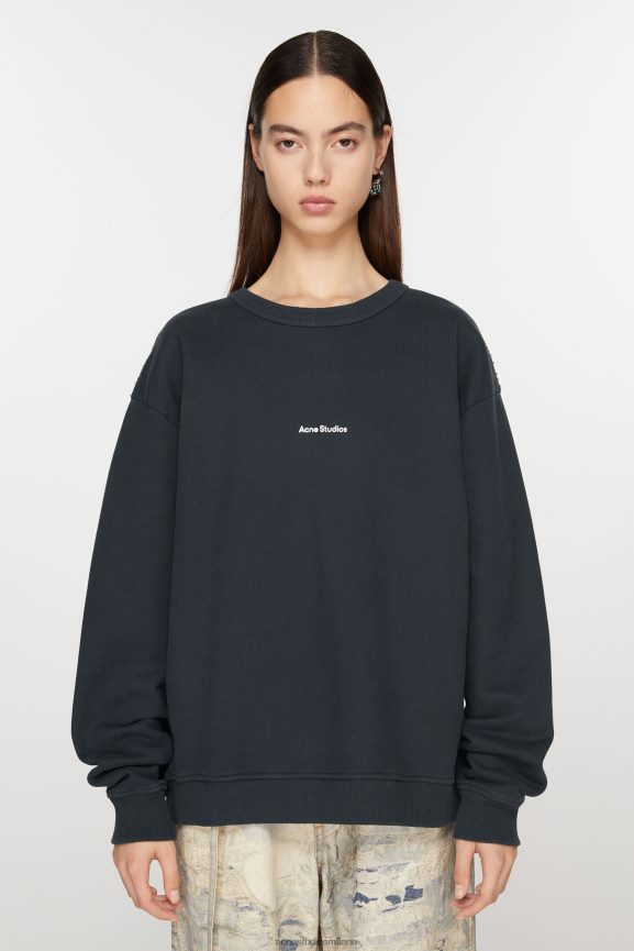 Acne Studios felpa con logo timbro abbigliamento nero 0N8X149