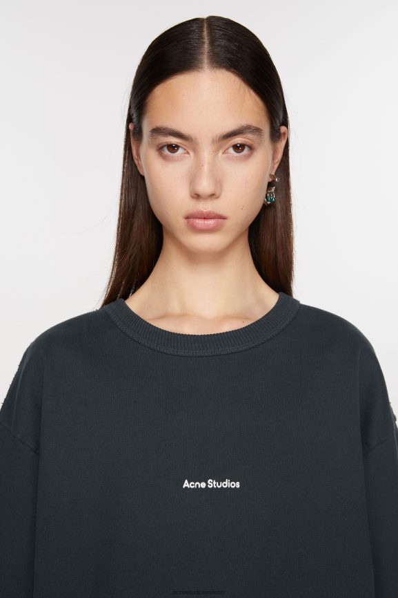 Acne Studios felpa con logo timbro abbigliamento nero 0N8X149