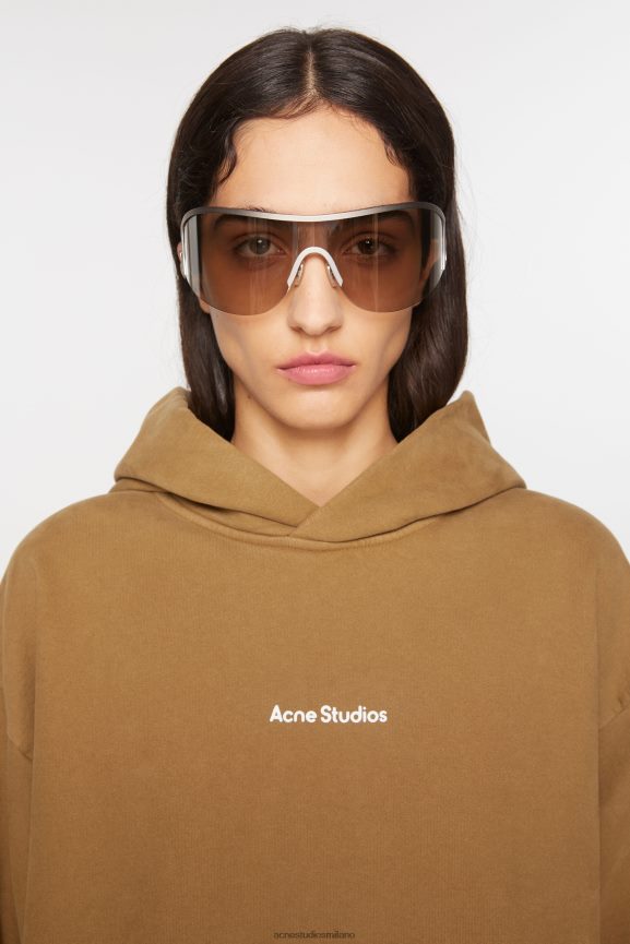 Acne Studios maglione con cappuccio abbigliamento beige fango 0N8X140