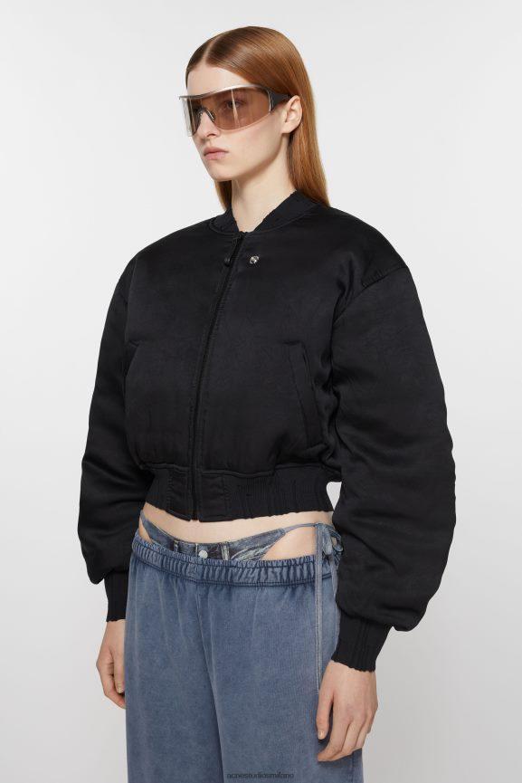 Acne Studios Bomber con patch logo abbigliamento nero 0N8X3