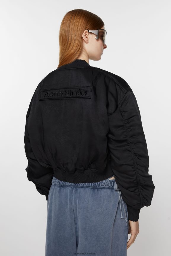 Acne Studios Bomber con patch logo abbigliamento nero 0N8X3