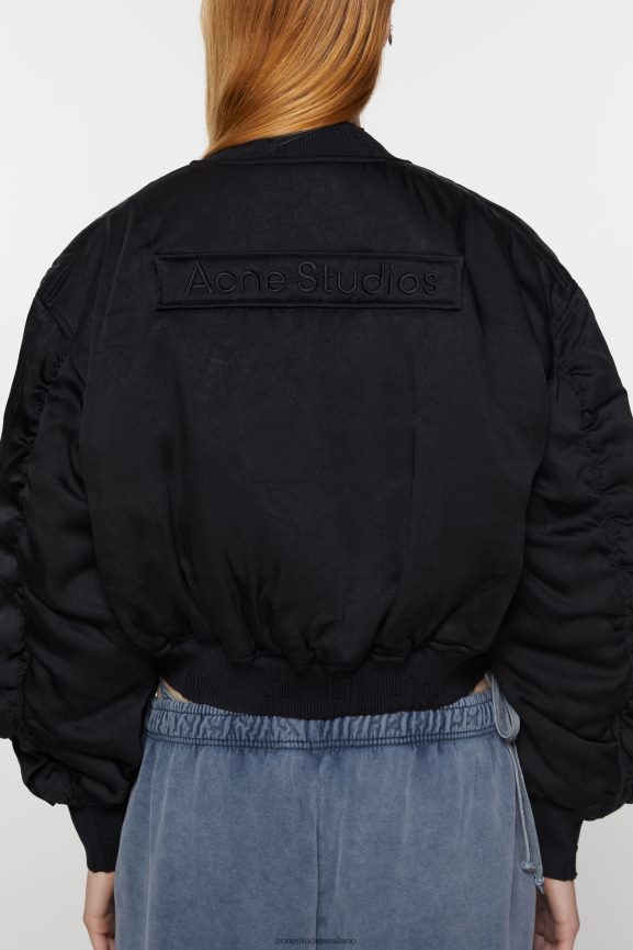 Acne Studios Bomber con patch logo abbigliamento nero 0N8X3