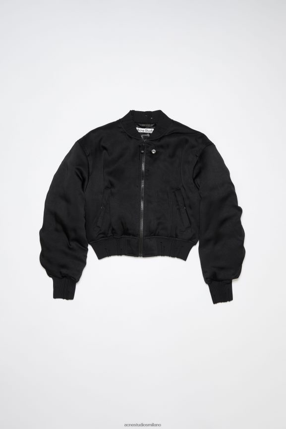 Acne Studios Bomber con patch logo abbigliamento nero 0N8X3