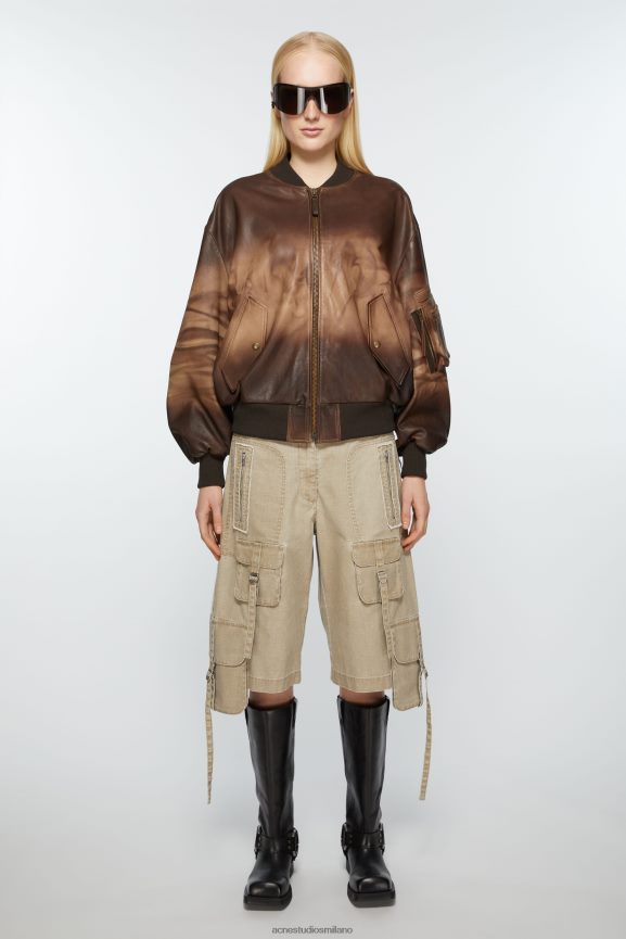 Acne Studios bomber in pelle abbigliamento marrone 0N8X40