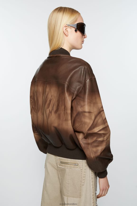 Acne Studios bomber in pelle abbigliamento marrone 0N8X40