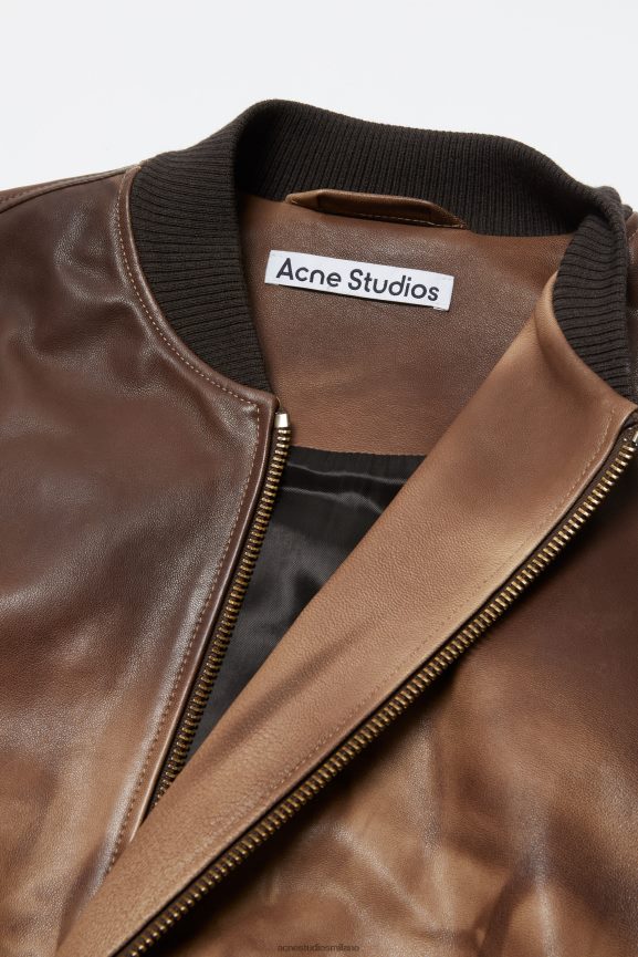 Acne Studios bomber in pelle abbigliamento marrone 0N8X40