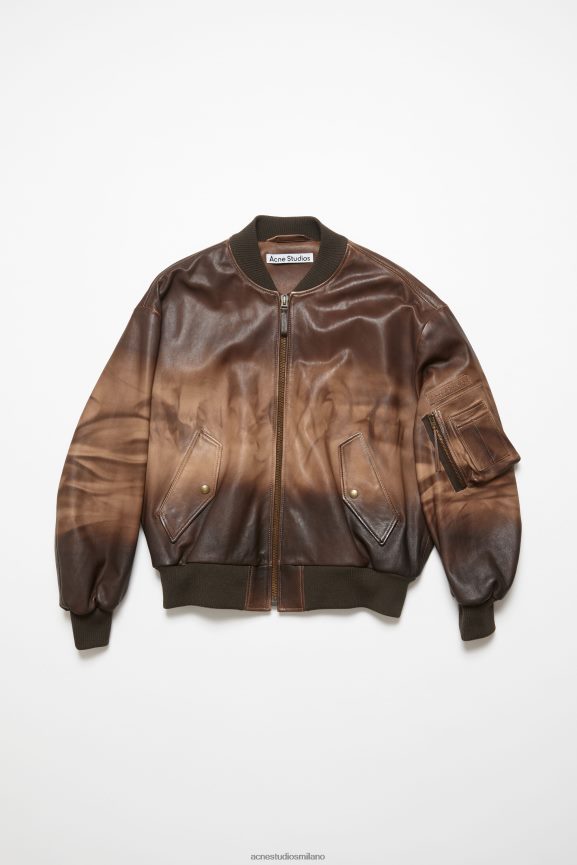 Acne Studios bomber in pelle abbigliamento marrone 0N8X40