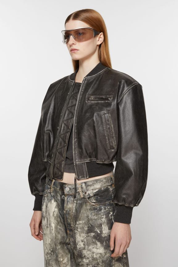 Acne Studios bomber in pelle abbigliamento nero 0N8X8