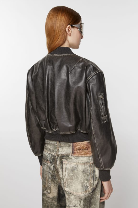 Acne Studios bomber in pelle abbigliamento nero 0N8X8