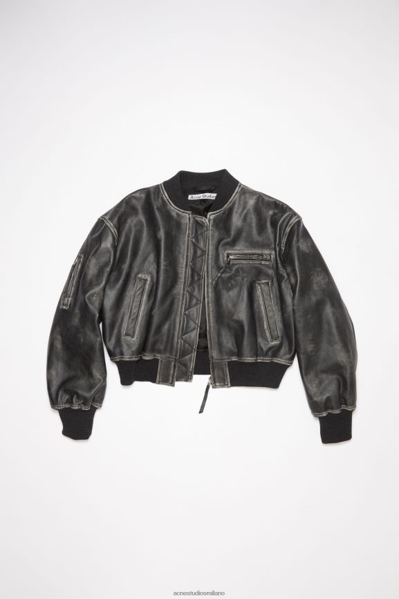 Acne Studios bomber in pelle abbigliamento nero 0N8X8