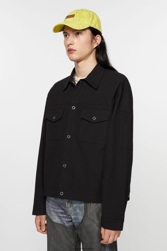 Acne Studios giacca in twill abbigliamento nero 0N8X893