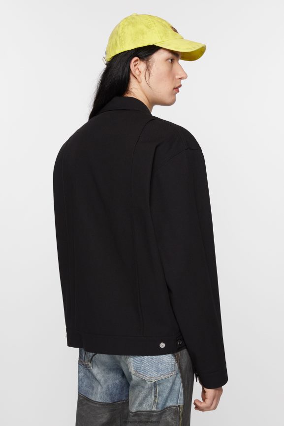 Acne Studios giacca in twill abbigliamento nero 0N8X893