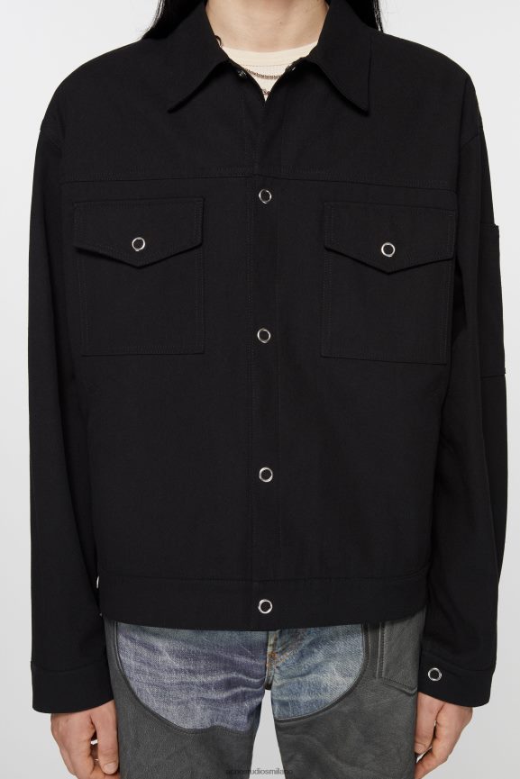 Acne Studios giacca in twill abbigliamento nero 0N8X893