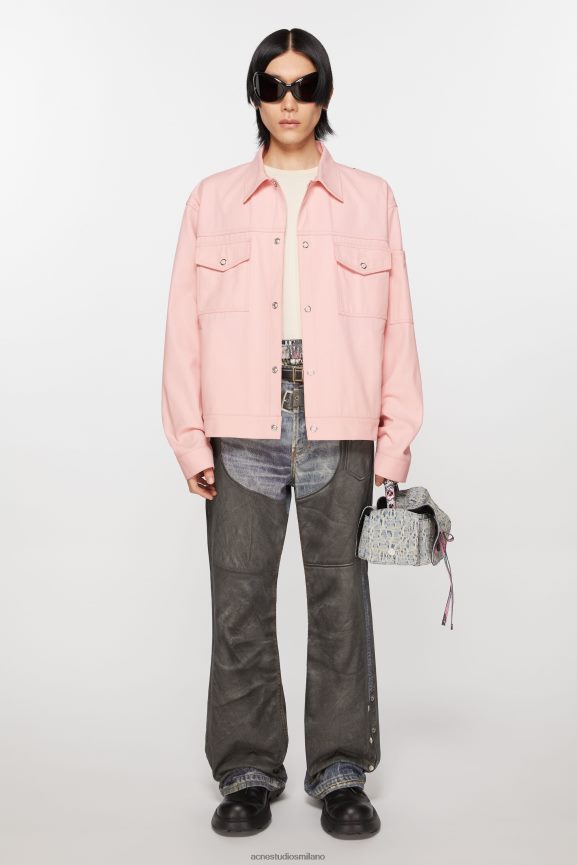 Acne Studios giacca in twill abbigliamento rosa pallido 0N8X889