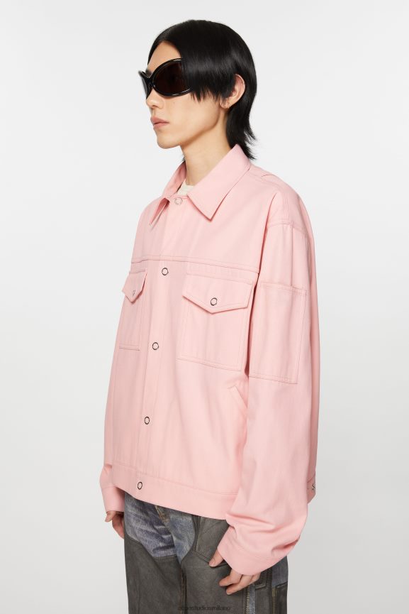 Acne Studios giacca in twill abbigliamento rosa pallido 0N8X889