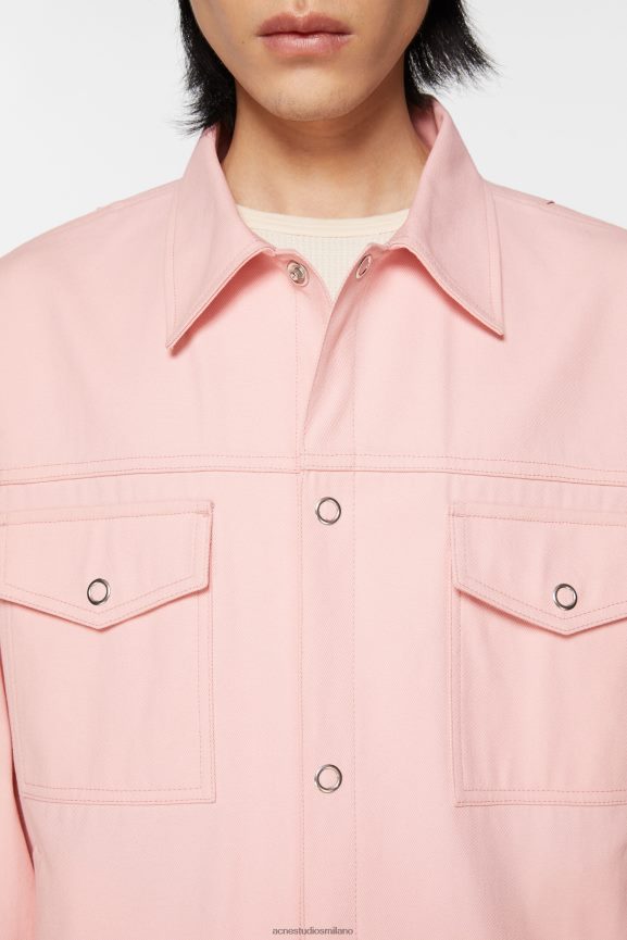 Acne Studios giacca in twill abbigliamento rosa pallido 0N8X889