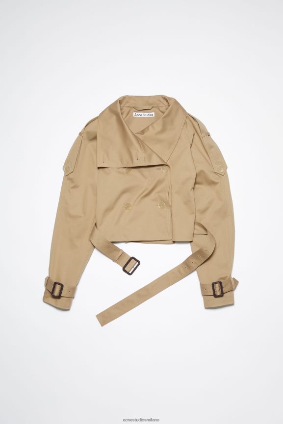 Acne Studios trench doppiopetto abbigliamento beige freddo 0N8X43