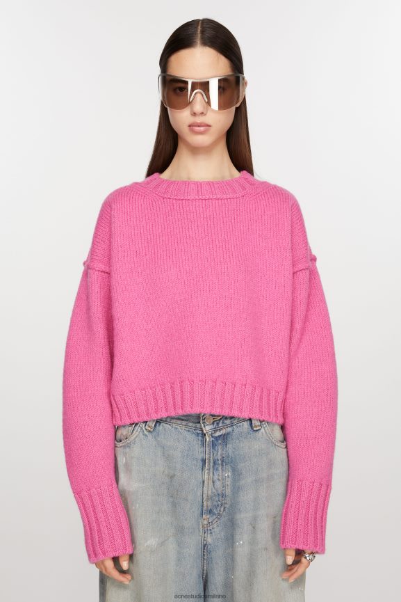 Acne Studios Maglia girocollo in lana abbigliamento rosa 0N8X71