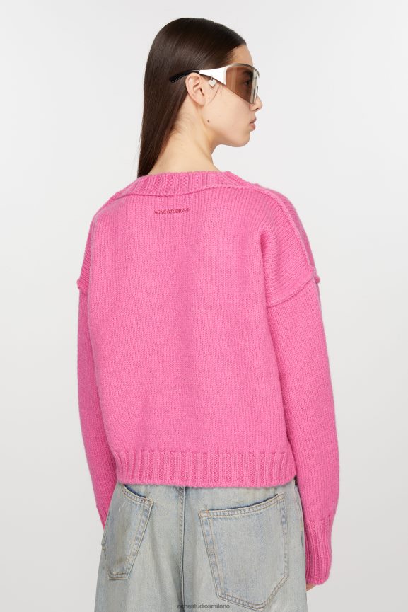 Acne Studios Maglia girocollo in lana abbigliamento rosa 0N8X71