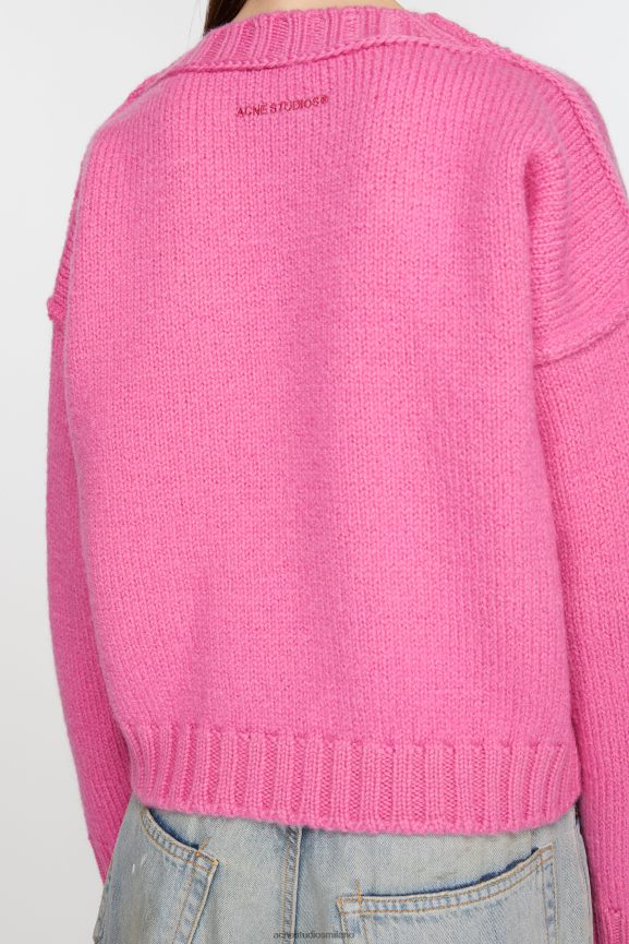 Acne Studios Maglia girocollo in lana abbigliamento rosa 0N8X71