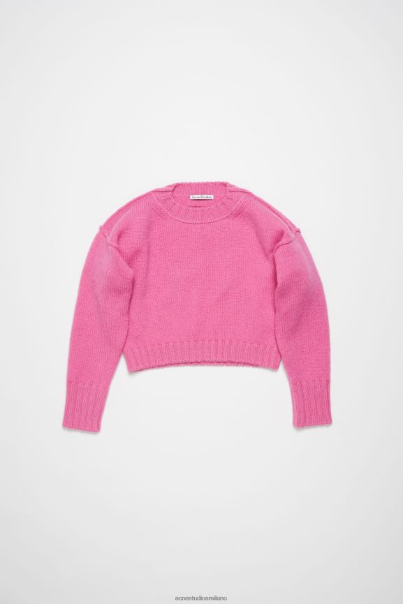 Acne Studios Maglia girocollo in lana abbigliamento rosa 0N8X71